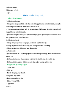 Giáo án Bài 34: Luyện tập Toán lớp 5 Cánh diều