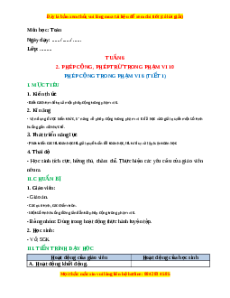 Giáo án Phép cộng trong phạm vi 6 Toán lớp 1 Cánh diều