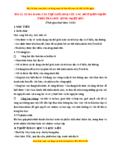 Giáo án Bài 22 Địa lí 6 Cánh diều (2024): Sự đa dạng của thế giới sinh vật. Các đới thiên nhiên trên Trái Đất. Rừng nhiệt đới