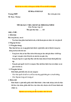 Giáo án Bài 31 Tin 11 Kết nối tri thức: Thực hành tạo phim hoạt hình