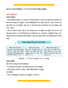 Lý thuyết Bài 29 Địa lí 10 Cánh diều: Môi trường và tài nguyên thiên nhiên