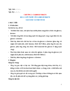Giáo án NLS Hóa học 12 Kết nối tri thức Bài 4: Giới thiệu về carbohydrate. Glucose và fructose