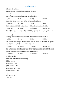 Bài tập cuối tuần Toán 5 Tuần 6 (có lời giải)