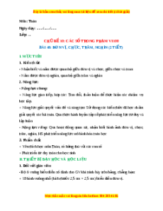 Giáo án Đơn vị, chục, trăm, nghìn Toán lớp 2 Kết nối tri thức