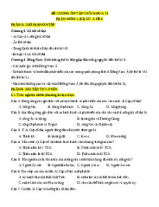 Đề cương ôn tập Cuối kì 1 Lịch sử 6 cấu trúc mới (dùng chung cả 3 sách)