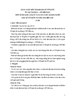 Giáo án Bài 9 Lịch sử 12 Kết nối tri thức: Cuộc đấu tranh bảo vệ Tổ quốc từ sau tháng 4 - 1975 đến nay