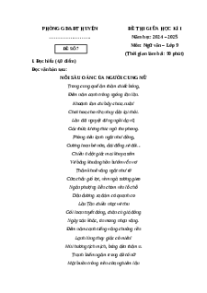 Đề thi giữa kì 1 Ngữ văn 9 Cánh diều 2024 (Đề 7)