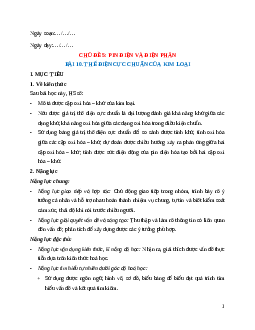 Giáo án Bài 10 Hóa học 12 Cánh Diều: Thế điện cực chuẩn của kim loại