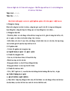 Giáo án Ôn tập cuối học kì 2 và hệ thống hóa về văn học Việt Nam (2024) Chân trời sáng tạo