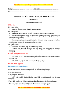 Giáo án Bài 9B Tin học 8 Kết nối tri thức: Thay đổi khung hình, kích thước ảnh