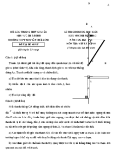 Đề thi HSG Vật Lí 10 Trường THPT Chuyên Thái Bình