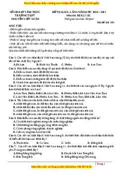Đề thi thử Địa Lí trường Nguyễn Viết Xuân lần 3 năm 2021