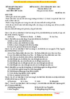 Đề thi thử Địa Lí trường Nguyễn Viết Xuân lần 3 năm 2021
