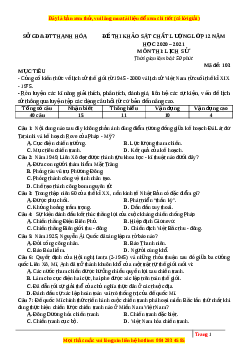 Đề thi thử Lịch Sử Sở Thanh Hóa năm 2021