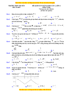 Đề thi thử tốt nghiệp Toán trường THPT Chuyên Bắc Giang lần 1 năm 2024