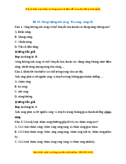 Trắc nghiệm Năng lượng ánh sáng. Tia sáng, vùng tối KHTN 7 Kết nối tri thức