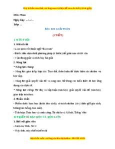 Giáo án Em giải toán Toán 2 Chân trời sáng tạo