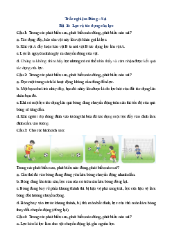 Trắc nghiệm KHTN 6 Cánh diều phần Vật lí (có đúng sai)