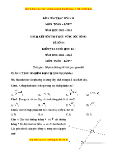 Đề thi cuối học kì 1 Toán 7 Kết nối tri thức có đáp án (Đề 4)