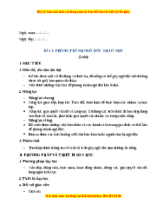 Giáo án Bài 3 Tự nhiên xã hội lớp 2 Cánh diều: Phòng tránh ngộ độc khi ở nhà