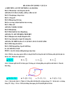 Đề cương ôn tập Cuối kì 2 Vật lí 10 Kết nối tri thức