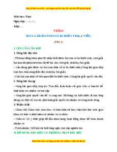 Giáo án Toán 4 Giải bài toán có ba bước tính Kết nối tri thức
