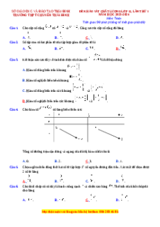 Đề thi thử tốt nghiệp Toán trường THPT Chuyên Thái Bình lần 1 năm 2024
