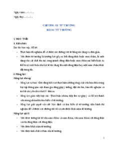 Giáo án Bài 14 Vật Lí 12 Kết nối tri thức (2025): Từ trường