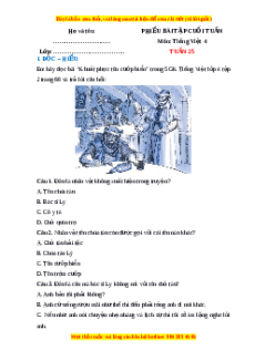 Bài tập cuối tuần Tiếng việt 4 Tuần 25 (có lời giải)
