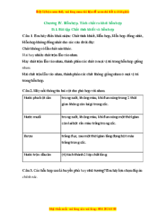 Trắc nghiệm Hỗn hợp các chất KHTN 6 Kết nối tri thức