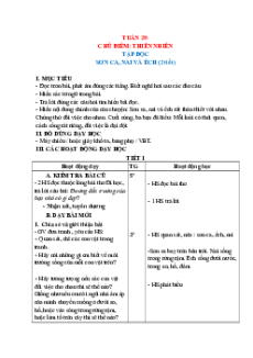 Giáo án Tuần 29 Tiếng việt lớp 1 Cánh diều