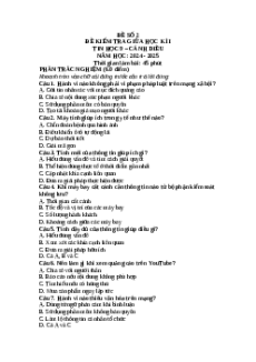 Đề thi giữa kì 1 Tin học 9 Cánh diều (Đề 2)