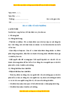 Giáo án Bảo vệ môi trường Sinh học 8 Kết nối tri thức