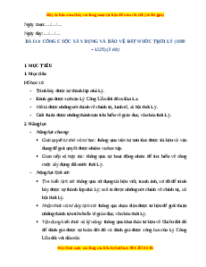 Giáo án Bài 14 Lịch sử 7 Cánh diều (Phiên bản 2): Công cuộc xây dựng đất nước thời Lý (1909-1225)