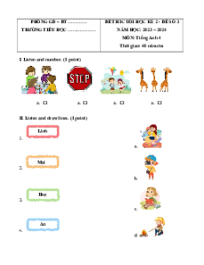 Đề thi cuối kì 2 Tiếng Anh lớp 4 Global success (Đề 3)