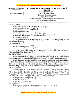 Đề thi vào 10 Toán Tỉnh Hòa Bình năm 2023-2024