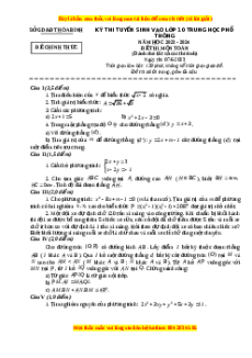 Đề thi vào 10 Toán Tỉnh Hòa Bình năm 2023-2024