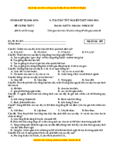 Đề thi thử tốt nghiệp Sinh học Sở Thanh Hóa năm 2024