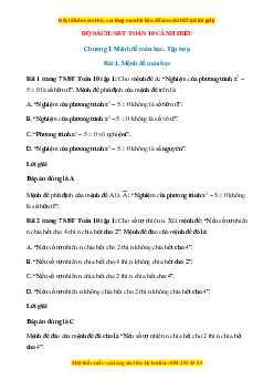Giải SBT Toán 10 Cánh diều