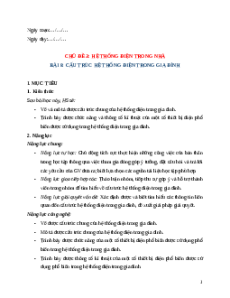 Giáo án Bài 8: Cấu trúc hệ thống điện trong gia đình (2024) Công nghệ Điện - Điện tử 12 Cánh diều