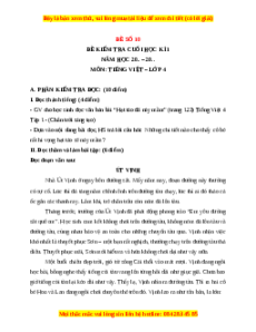 Đề thi cuối kì 1 Tiếng Việt lớp 4 Chân trời sáng tạo (đề 10)