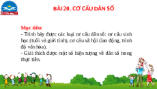 Giáo án Powerpoint Bài 20 Địa lí 10 Chân trời sáng tạo: Cơ cấu dân số