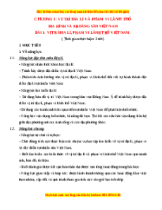 Giáo án Địa lí 8 Bài 1 Cánh diều (2024): Vị trí địa lí, phạm vi lãnh thổ Việt Nam