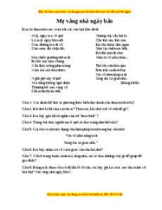 Phiếu bài tập Tuần 1 Mẹ vắng nhà ngày bão Ngữ văn 6