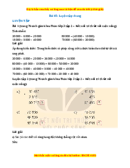 Giải Sgk Toán lớp 3 Bài 65: Luyện tập chung (Kết nối tri thức)