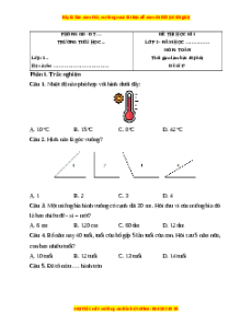 Đề thi cuối kì 1 Toán lớp 3 Cánh diều - Đề 17