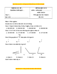 Đề thi cuối kì 2 Toán lớp 4 Kết nối tri thức (Đề 16)