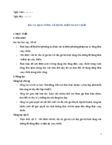 Giáo án Bài 13: Đại cương về dòng điện xoay chiều Vật Lí 12 Chân trời sáng tạo