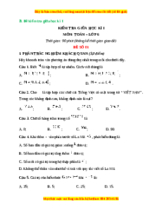 Đề thi giữa kì 1 Toán 6 Cánh diều (Đề 1)