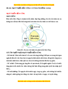 Lý thuyết Bài 30 Địa lí 10 Cánh diều: Phát triển bền vững và tăng trưởng xanh